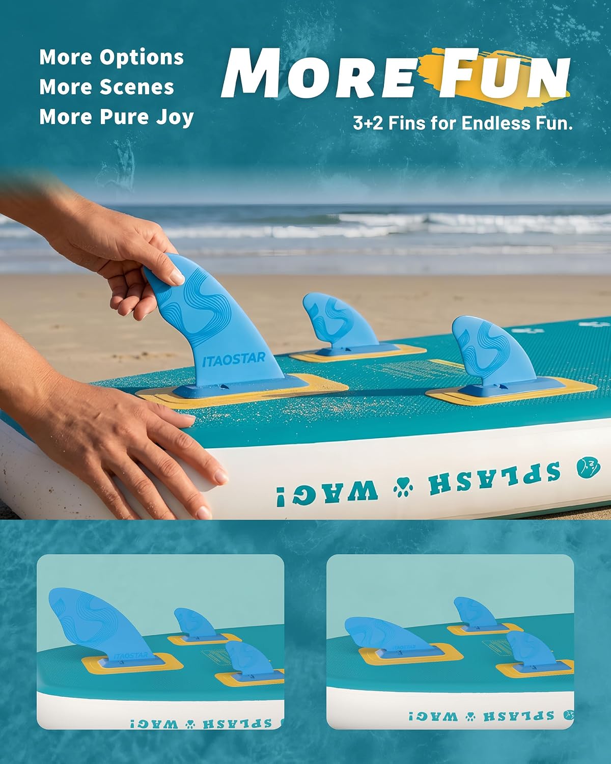 iTAOSTAR Pets 8'×29' / 11'×35' / 11'6'×34'/11'×34' Inflatable Paddle Board, One-Stop Premium SUP Accessories, Extra Wide Paddle Board for More Balance, Tailored Fins for More Fun