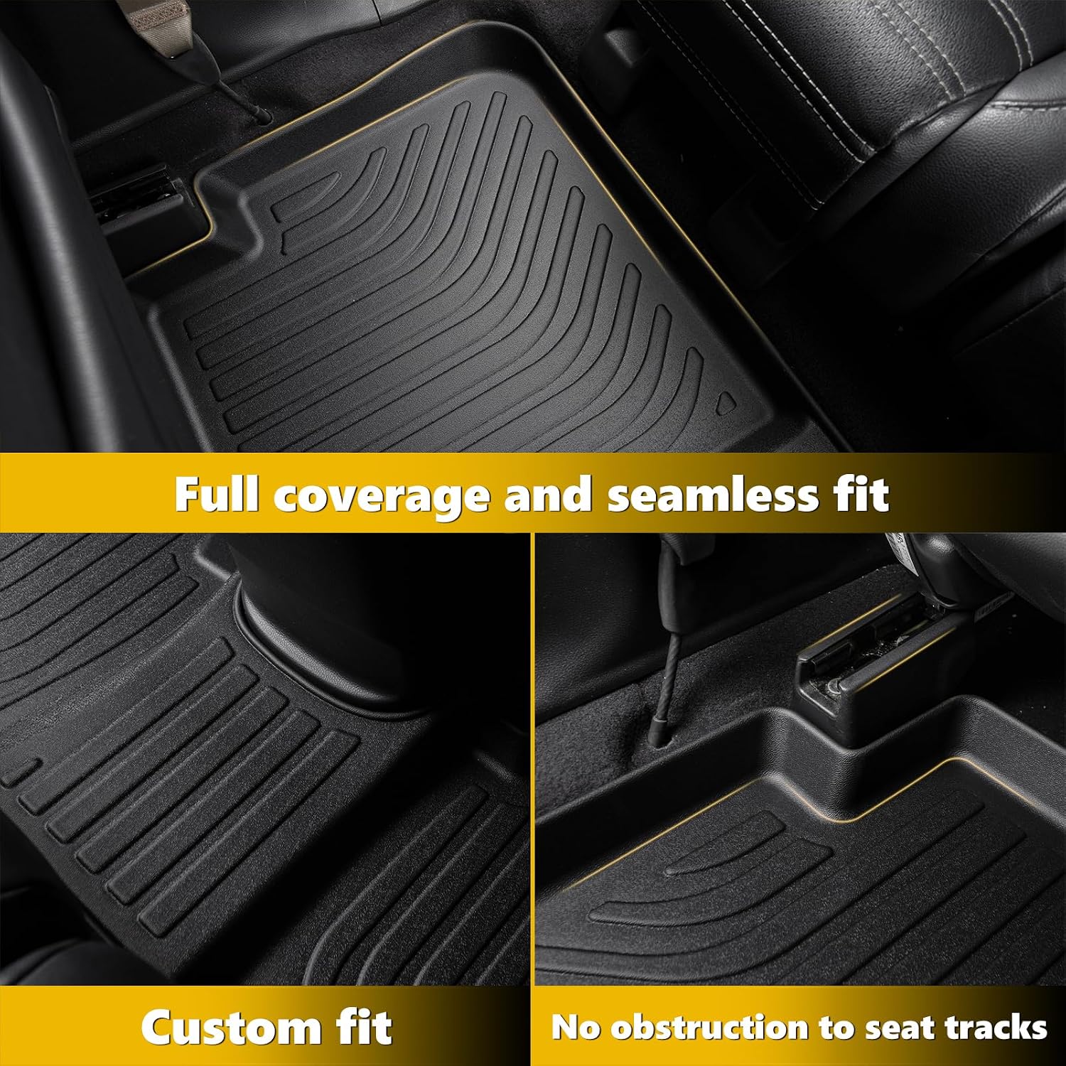 GINOWY-Floor Mats & Cargo Liner for Kia Stinger AWD 2018-2024, All Weather Car Floor Mats TPE Rubber Liners Trunk Mat Trunk Liner for Kia Stinger Accessories Mats