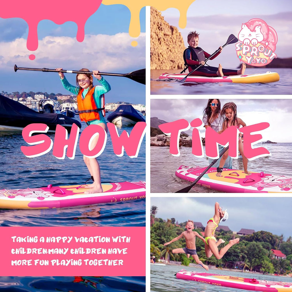 Spatium Kids Inflatable Paddle Boards,Stand Up Paddle Board for Children with Adjustable Paddle,Pump,Leash & Backpack for Lake,Ocean & River Swimming and Surfing
