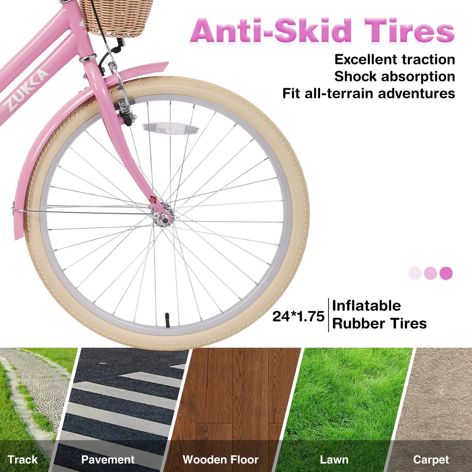 20 Inch Girls Bike ，Girls Bike with Basket for 7-10 Years Old Kids，No Training Wheels Included ，Single Speed,Multiple Colors