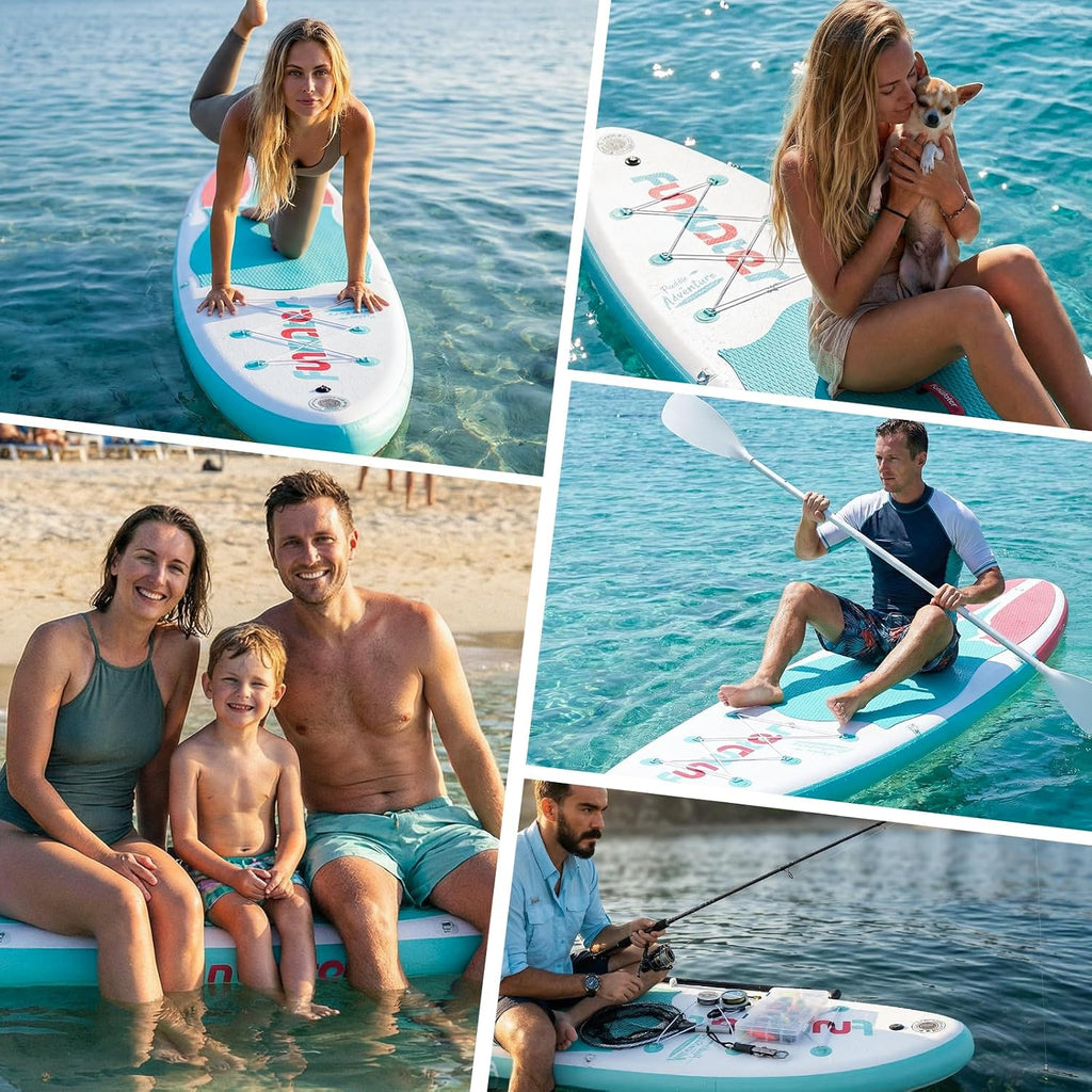 FunWater Inflatable Stand Up Paddle Board 10'6'/11'/11'6' Paddle Board for Adults & Youth, Paddleboards Inflatable with Premium SUP Accessories, Wide Stable, Non-Slip Comfort Deck