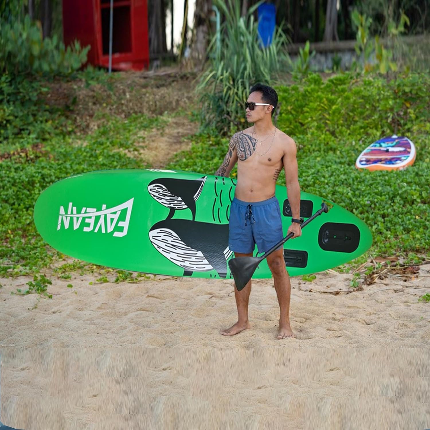 Inflatable Paddle Board,Extra Wide 10.6'/11' Stand Up Paddle Board with Sup Accessories,400lbs Capacity for Family with Safety Leash, All Skill Levels Sup for Yoga,Fishing,Surfing