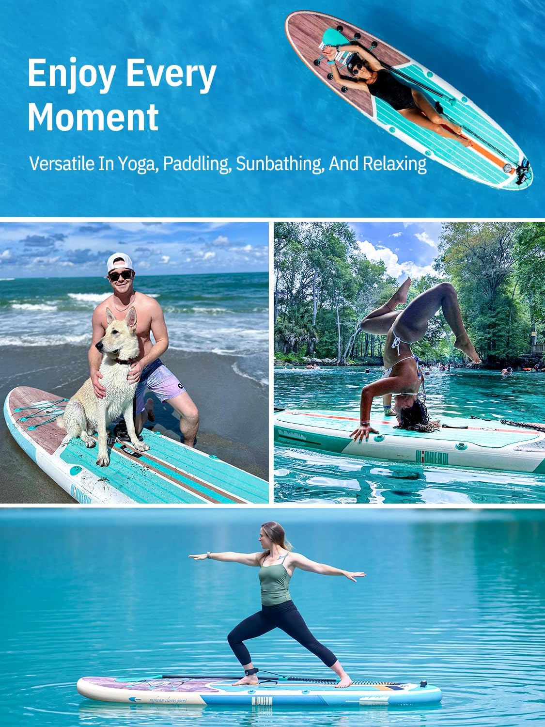 Niphean Inflatable Stand Up Paddle Board with SUP Accessories, Anti-Slip EVA Deck, 10'6'' Inflatable Paddle Boards for Adults & Youth of All Skill Levels