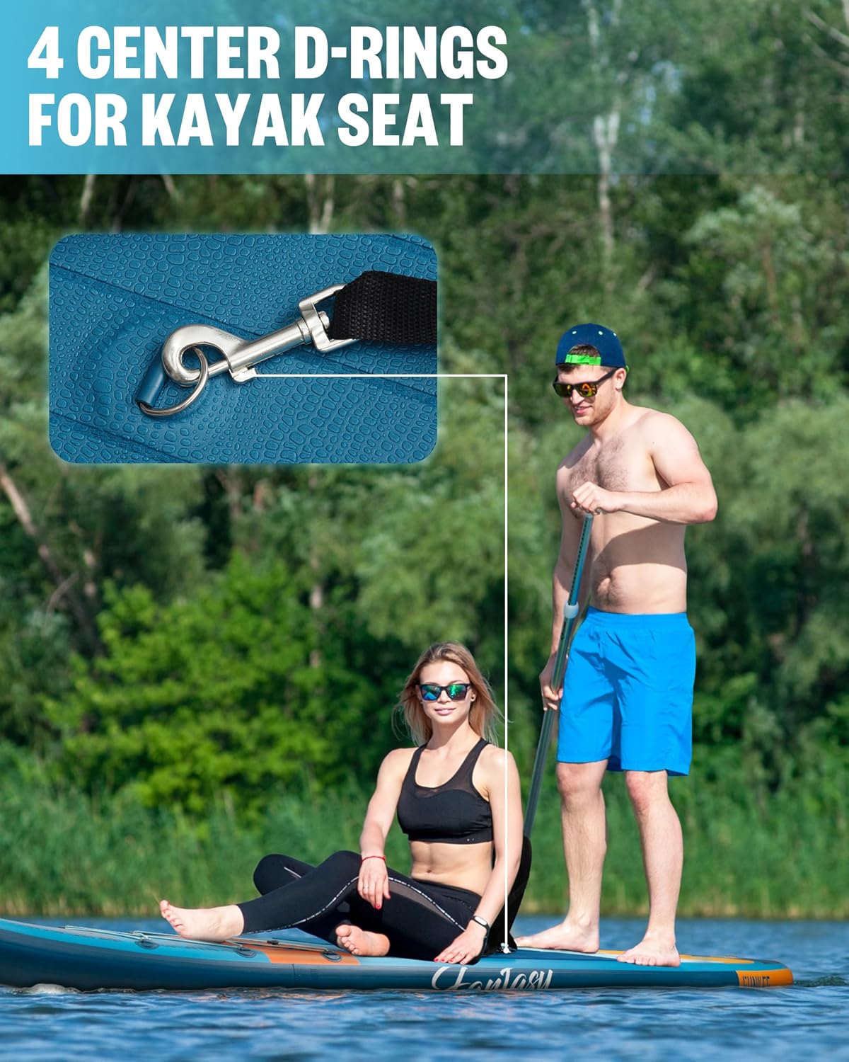 11'×34'×6' Extra Wide Inflatable Stand Up Paddle Board, Sup Board with Removable Fins, Backpack, Floating Paddle, Safety Leash, Floating Phone Case for Adults & Youth of All Skill Levels