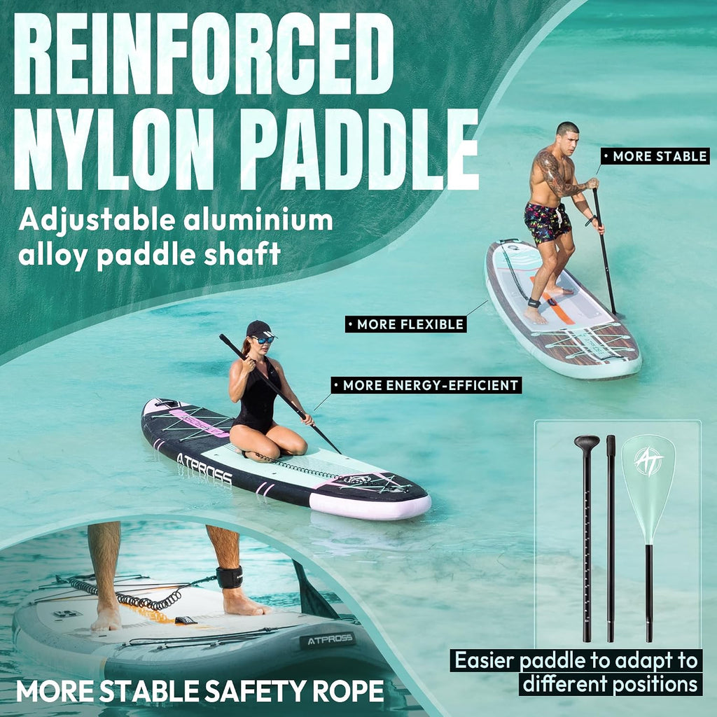 11'6'x35' Inflatable Paddle Board, 450lbs Extra Wide Stand Up Paddleboard for Adults with Premium SUP Accessories Kit & Backpack, Blow Up Kayak Non-Slip Stable Deck Boat for Yoga Fishing Surf