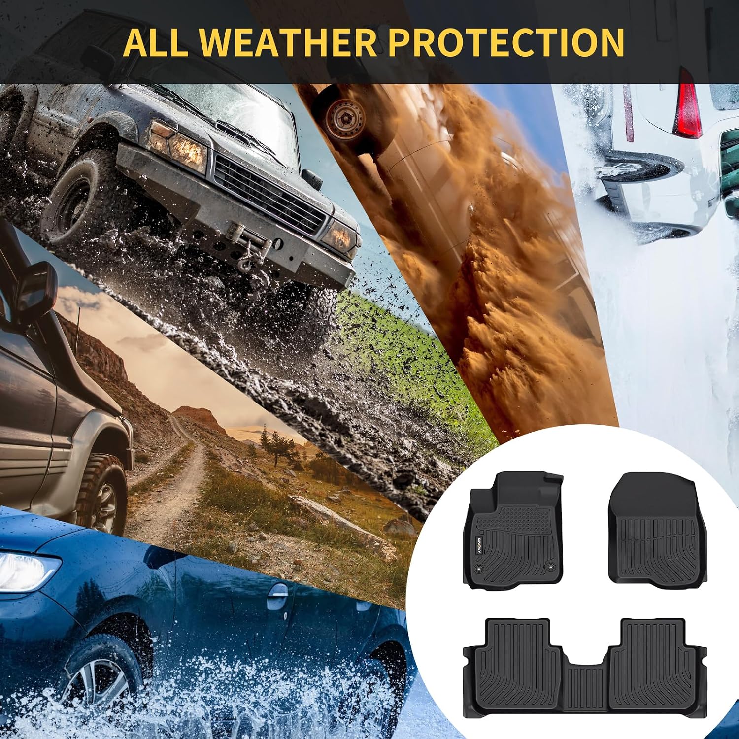 GINOWY-Floor Mats & Cargo Liner for Cadillac XT5 2017-2026,TPE All Weather Floor Mats for Cadillac XT5丨 XT5 Car Mats, XT5 Cargo Mat Trunk Mat, XT5 Car Accessories