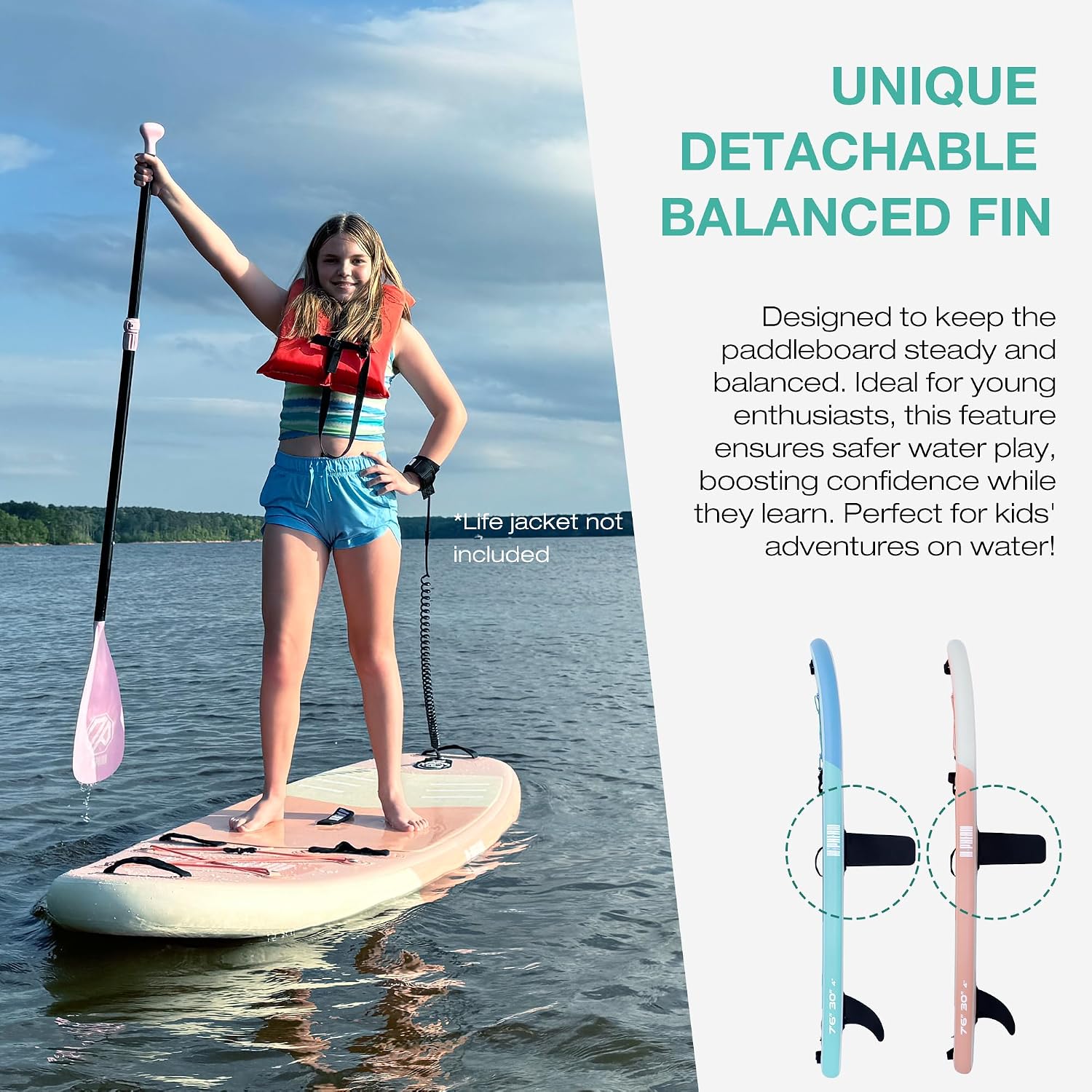 Niphean Inflatable Stand Up Paddle Board with SUP Accessories, Anti-Slip EVA Deck, 10'6'' Inflatable Paddle Boards for Adults & Youth of All Skill Levels