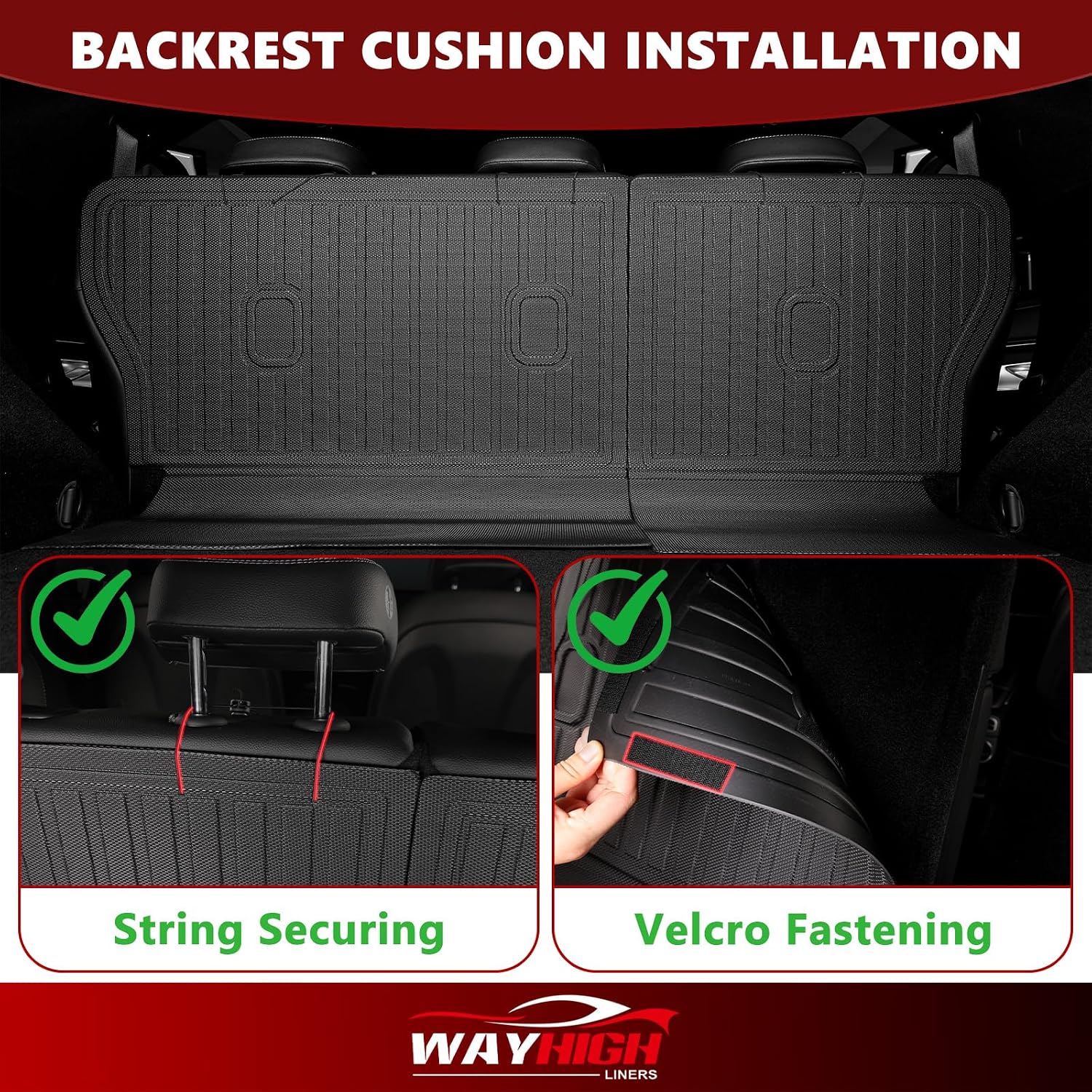 Wayhigh® Floor Mats & Seatback Cargo Liner for Mazda CX9 2007-2015 All Weather TPE Car Mats with SeatBack Floor Liners for Mazda CX9 2007-2015 Accessories, Full Set