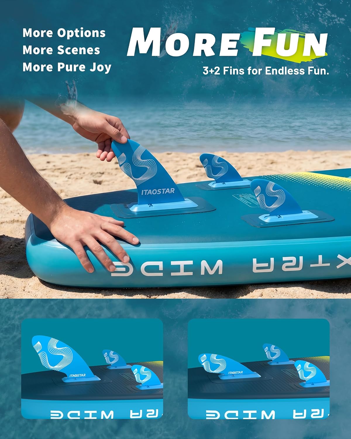 iTAOSTAR Lead 12' × 35' / 11' × 33' Stand Up Paddle Board Inflatable, Extar Wide SUP Board with 5 Fins Stable Design for Adults, Youth, All Skill Levels, Lakes, Oceans
