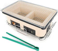 Japanese Ceramics Charcoal BBQ Grill Portable Yakitori Stove with Food Tongs Tabletop Household Barbecue Tools for Camping, Outdoor, Indoor