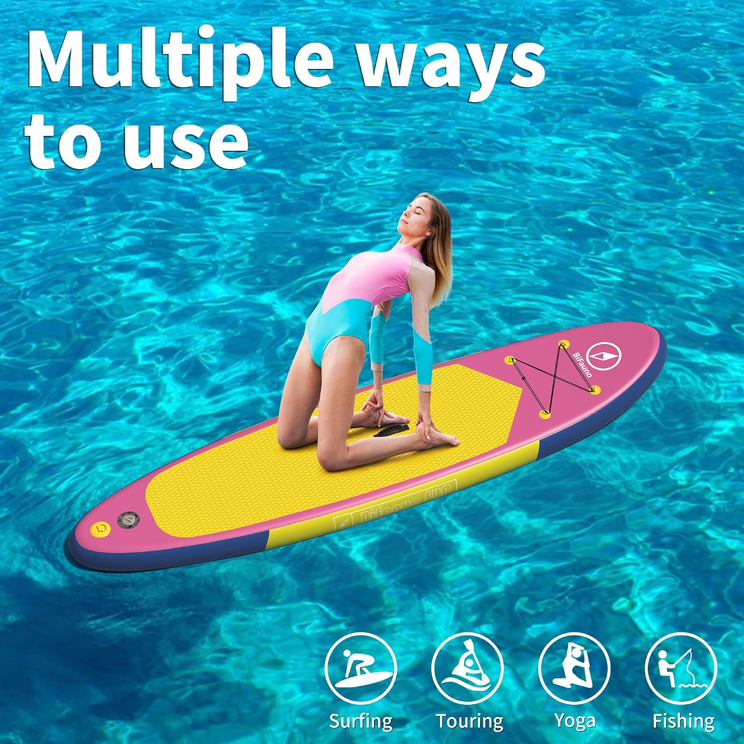 Bifanuo Inflatable Stand Up Paddle Board with SUP Accessories and Backpack