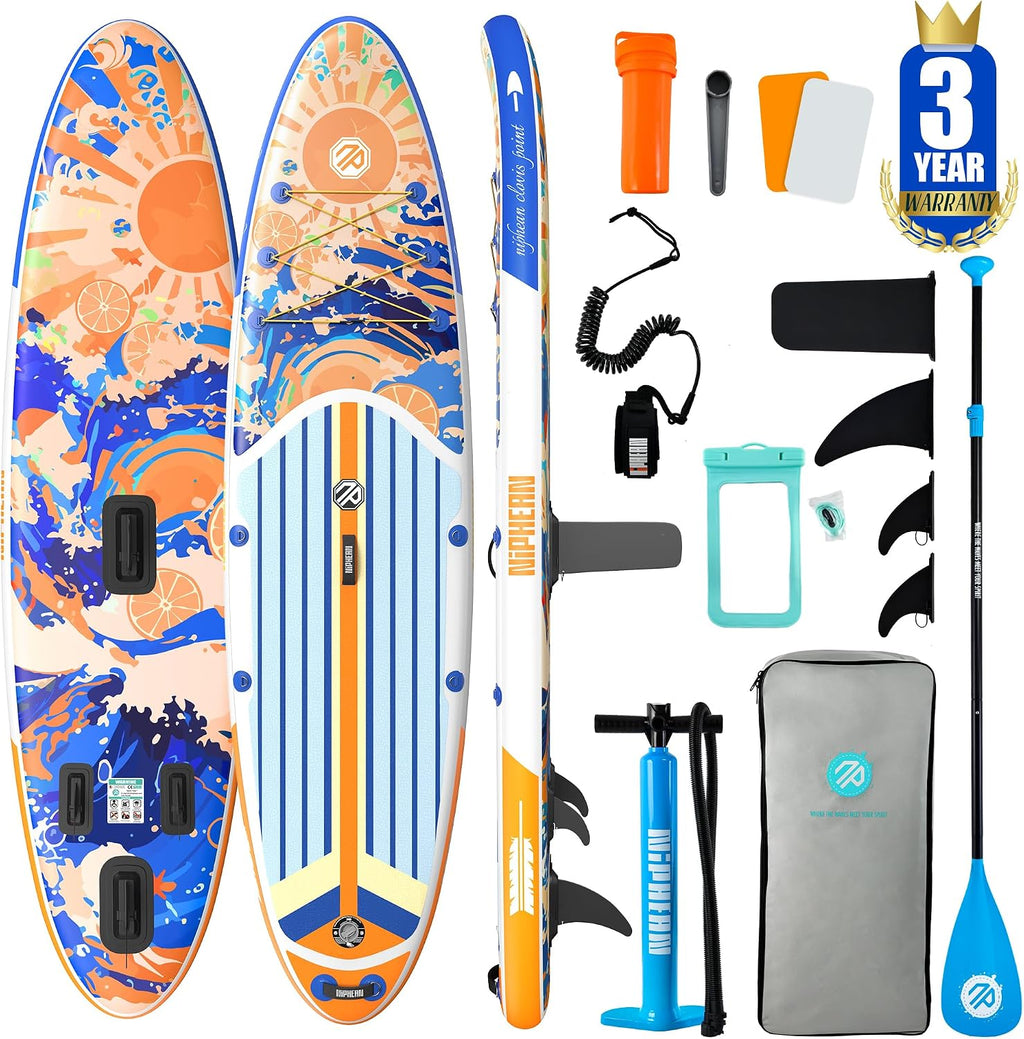Niphean Inflatable Stand Up Paddle Board with SUP Accessories, Anti-Slip EVA Deck, 10'6'' Inflatable Paddle Boards for Adults & Youth of All Skill Levels