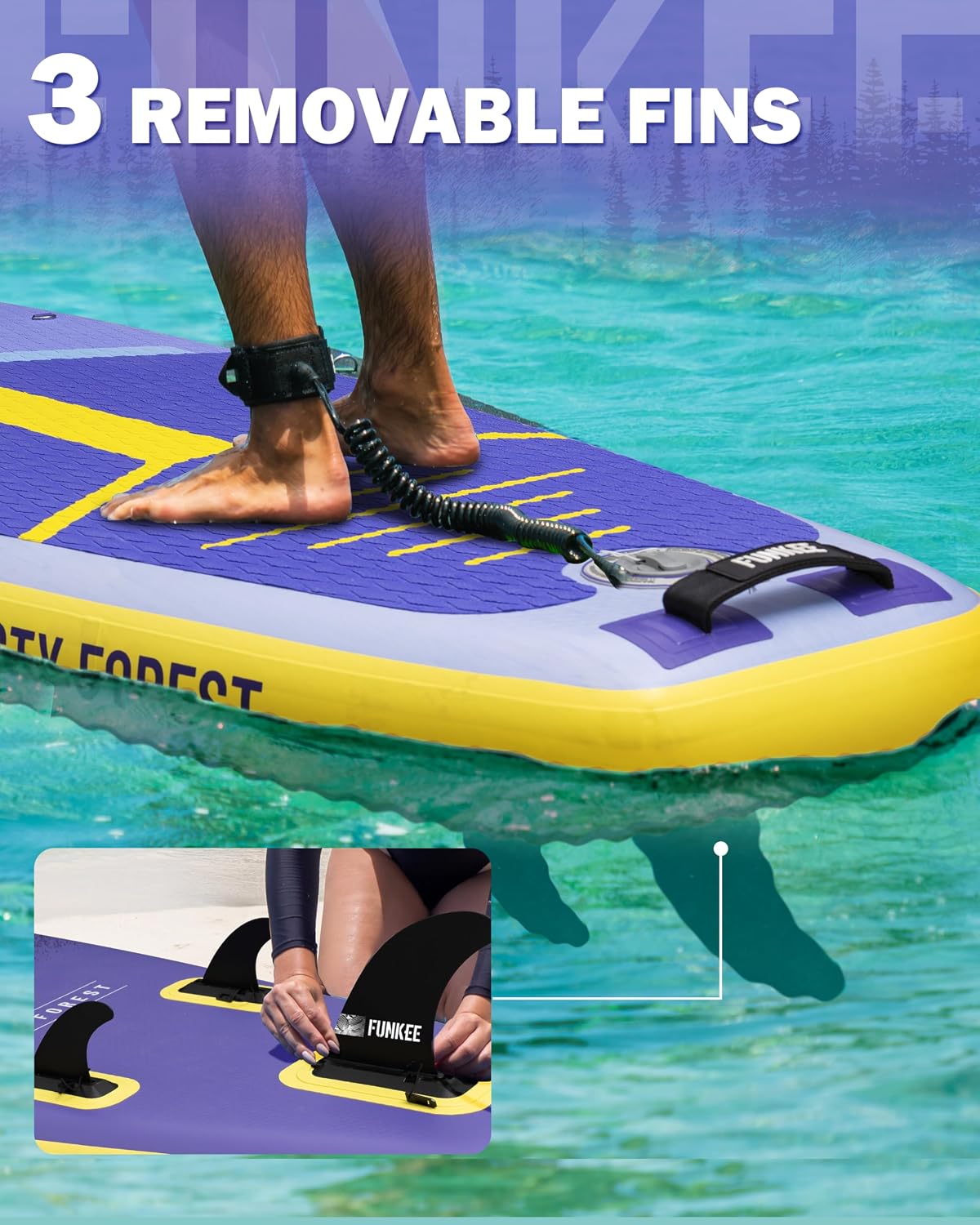 11'×34'×6' Extra Wide Inflatable Stand Up Paddle Board, Sup Board with Removable Fins, Backpack, Floating Paddle, Safety Leash, Floating Phone Case for Adults & Youth of All Skill Levels