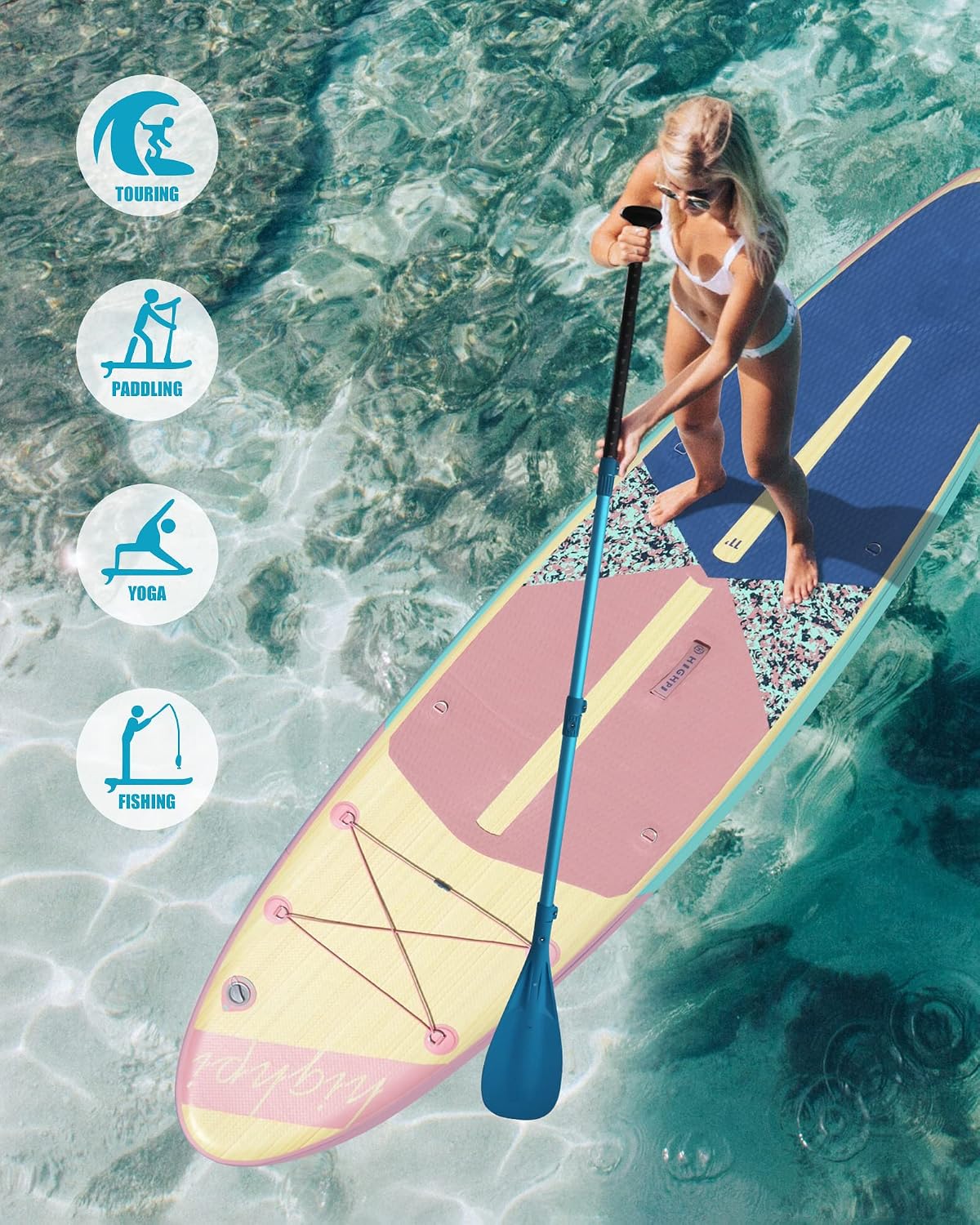 Inflatable Stand Up Paddle Board for Youth and Adults – Wide Sup with Premium Accessories, Blow Up Paddleboard for Surfing, Fishing, Yoga & More