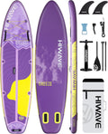 Hiwave Inflatable Stand Up Paddle Board 11'*34'*6' Sup Board, 420lbs Capacity Adult&Youth Paddle Board, Pet Friendly for Ocean&Lake, w/Double Action Hand Pump