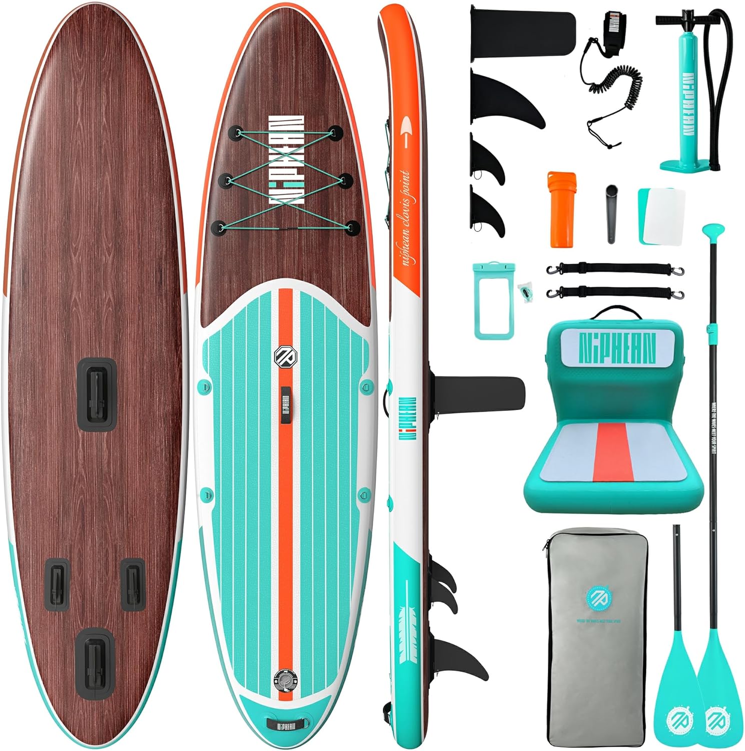 Niphean Inflatable Stand Up Paddle Board with SUP Accessories, Anti-Slip EVA Deck, 10'6'' Inflatable Paddle Boards for Adults & Youth of All Skill Levels
