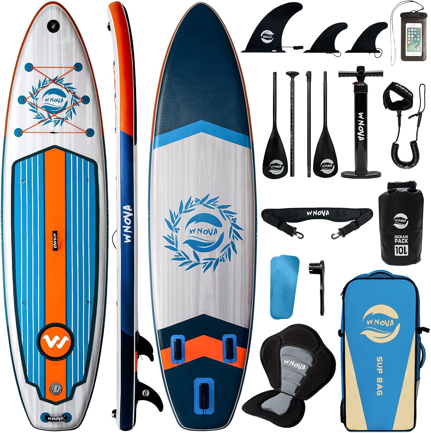 11' Inflatable Stand Up Paddle Board, 34' Extra Wide Stable iSUP for Adults & Youth, with Camera Mount & Premium Accessories, Non-Slip Deck for All Skill Levels