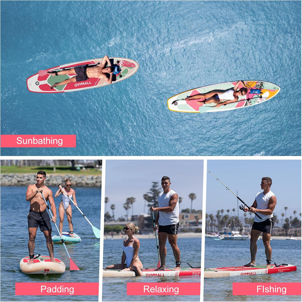 Paddle Board, Inflatable Stand Up SUP Paddle Boards for Adults & Youths of All Skill Levels, Wide & Non-Slip Deck Design Blow Up Paddleboards with Premium Accessories & Storage Bag