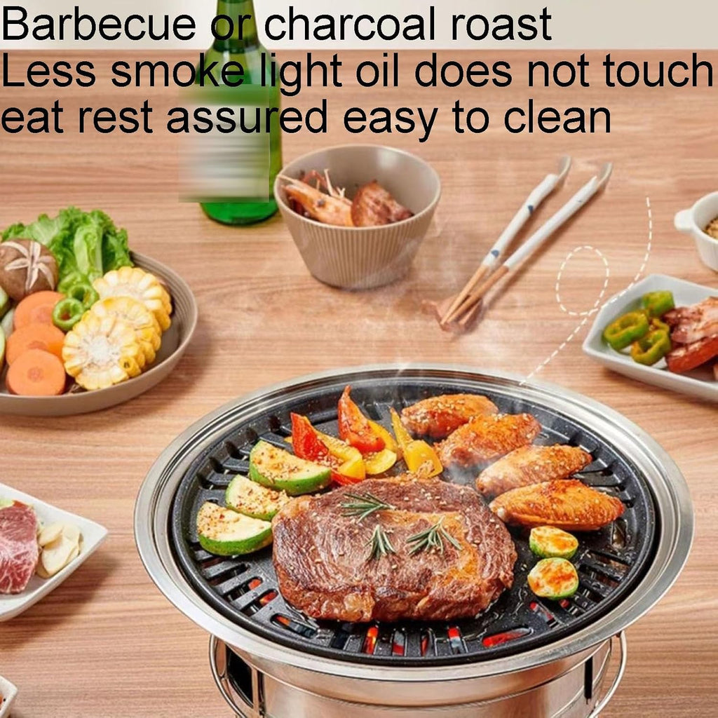 Korean BBQ Grill, Adjustable Air Vent Design, Thickened Non-Stick Grill Plate, Perfect for Family Gatherings, Suitable for 3-4 People