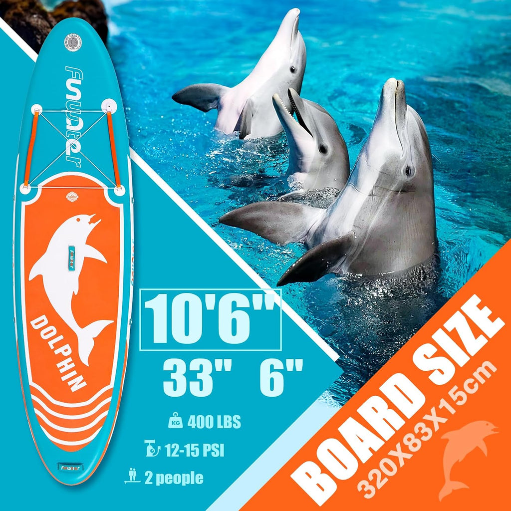 FunWater Inflatable Stand Up Paddle Board with Premium SUP Paddleboard Accessories, Anti-Slip EVA Deck, 11'6''/11'/10'6'' Paddle Boards for Adults & Youth of All Skill Levels