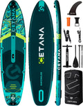 CETANA 11'6×35' Extra Wide Stand Up Paddle Board for Adults & Youth, 400lb Capacity Inflatable Paddle Board, Sup for 2+1 Person with Removable US Fin, 100L Backpack, Floating Paddle, Safety Leash