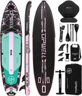 UPWELL 11'6'×35' Extra Wide Inflatable Paddle Board, Stand Up Paddle Board for Youth & Adults, Stable Design, Premium SUP Accessories, 120L Backpack, 10L Dry Bag, Paddle, Leash, Hand Pump, US Fins