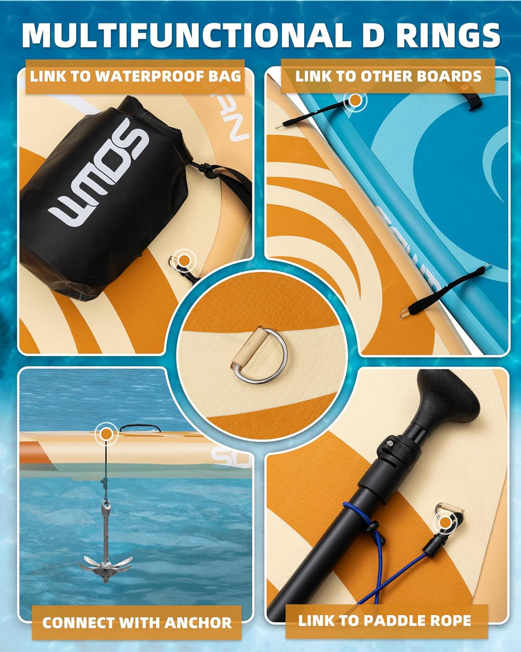 Inflatable Paddle Boards, Stand Up Paddle Board for Adults Youth of All-Round, 10'6'' *33'' * 6'' Extra Wide & No-Slip Sup for Yoga Fishing