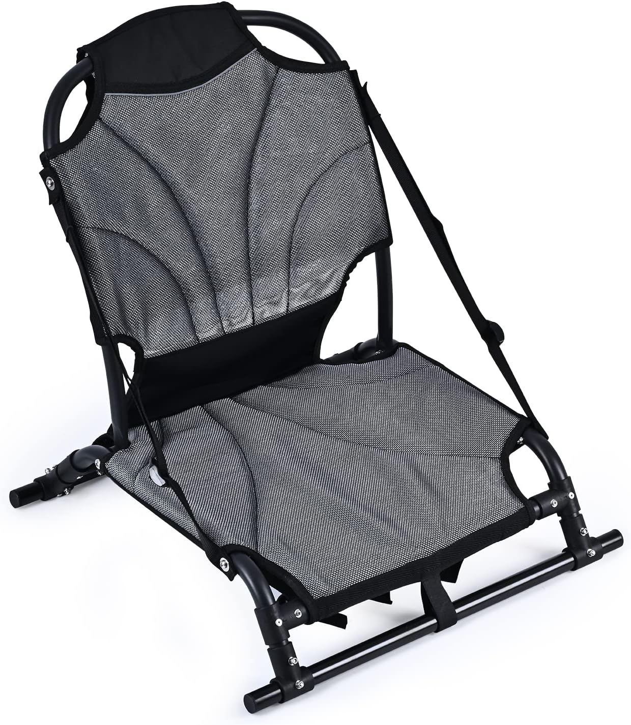 Kayak Seats with Back Support, Aluminum Alloy Folding Kayak Seat, Breathable Textile Mesh Fabric Material, Adjustable Universal Paddle Board Seat for Fishing, Inflatable Kayaks, Sup, Canoe