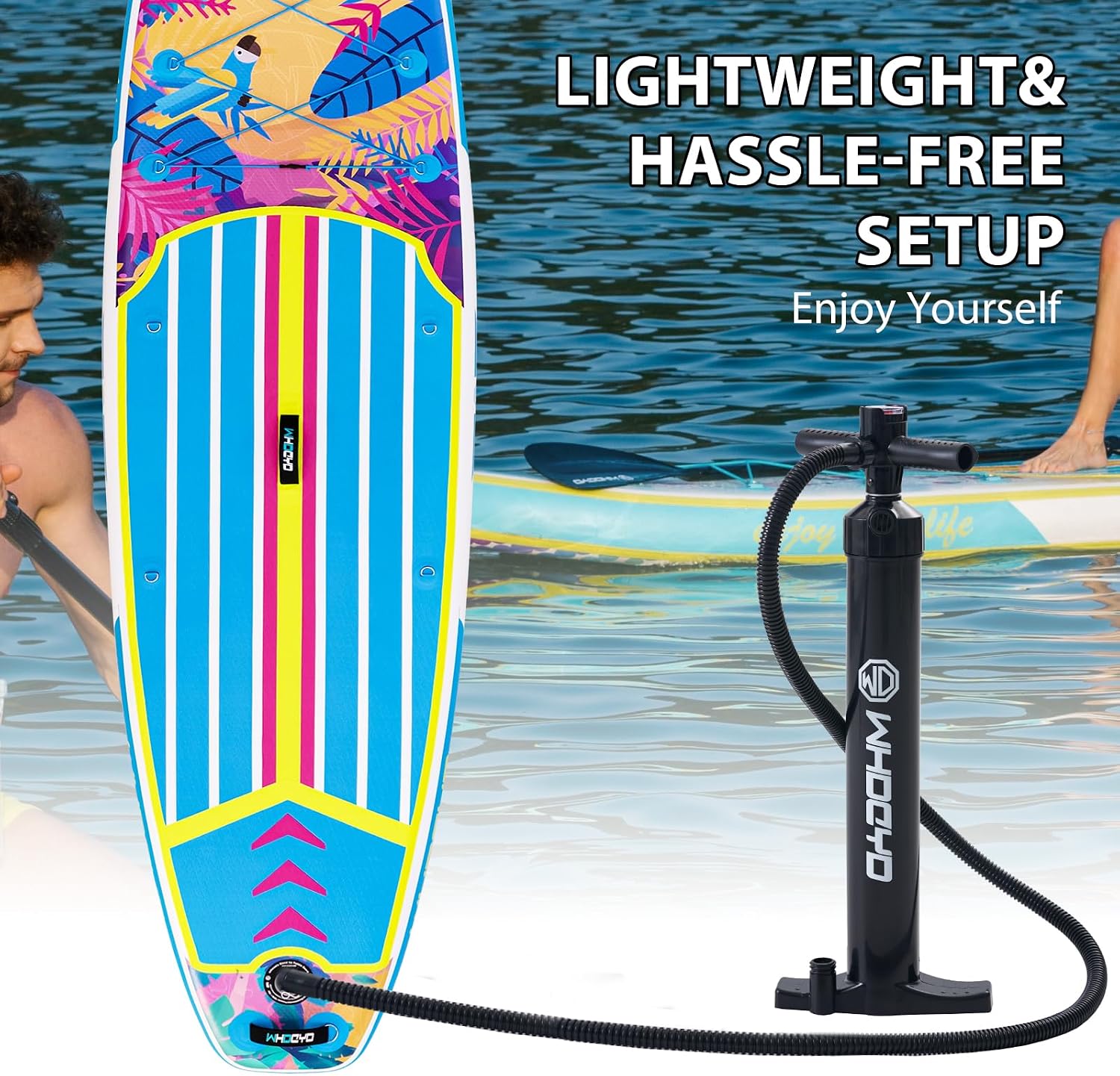 Inflatable Stand Up Paddle Board 11' × 33' × 6', Yoga Board with Durable SUP Accessories for Adults & Youth, Versatile Paddle Board