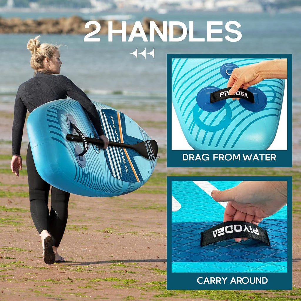 Paddle Boards for Adults, 10'6'/11'/11'6' Inflatable Paddle Board, Super Non Slip Eva, Stand Up Paddle Board with Removable Fins, Adjustable Paddle, Pump, Shoulder Strap, Leash, Standing Boat