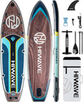 Hiwave Inflatable Paddle Board 11 '* 34 '* 6' Extra Wide Sup Board, 420lb Capacity Paddle Board for Adults, Suitable for Sea and Lakes, 2+1Family Board
