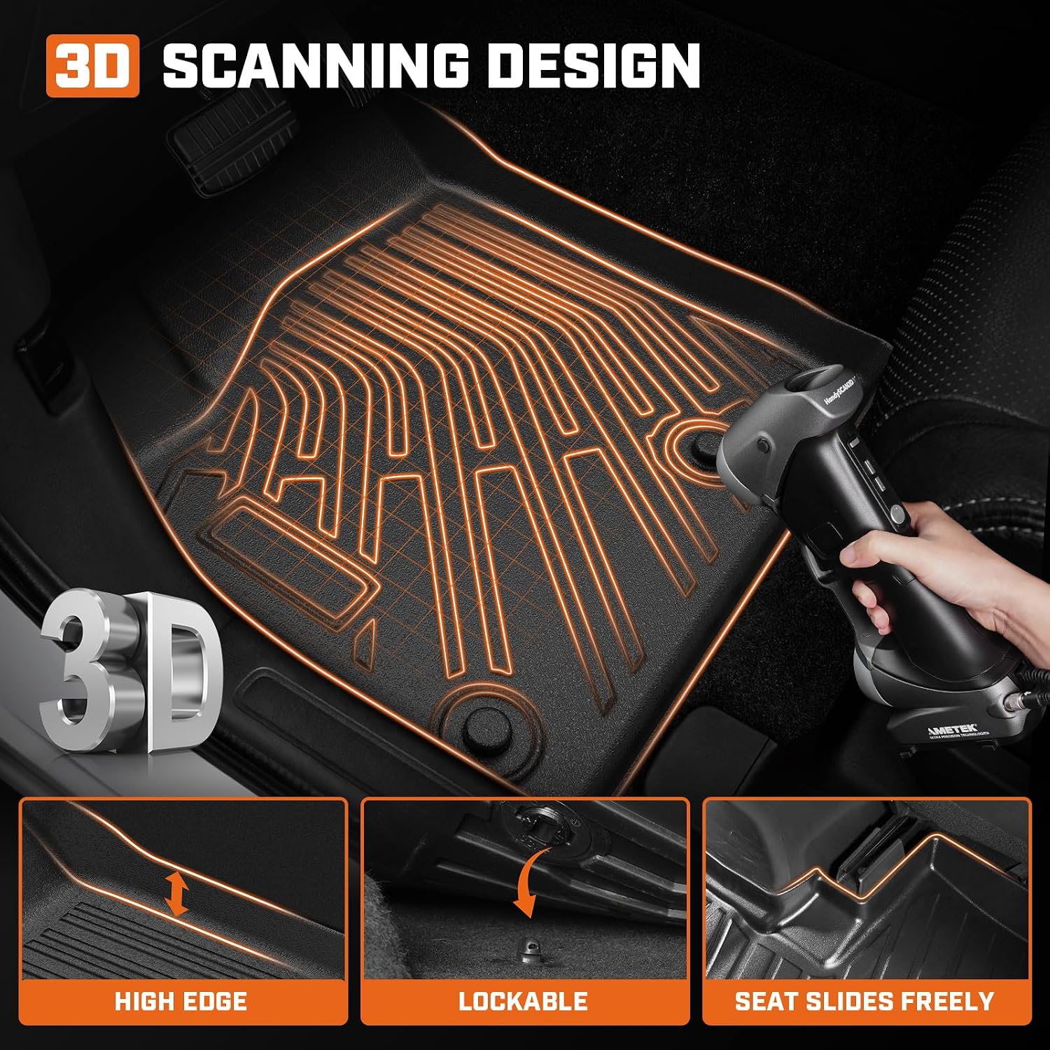 Mixsuper Floor Mat & Cargo Liner for Hyundai Kona(No for EV) 2024 2025 2026,All Weather TPE Floor Liners with Trunk Mat & Backrest Protectors,Kona Accessories,Anti-Slip Floor Liners Set, Black