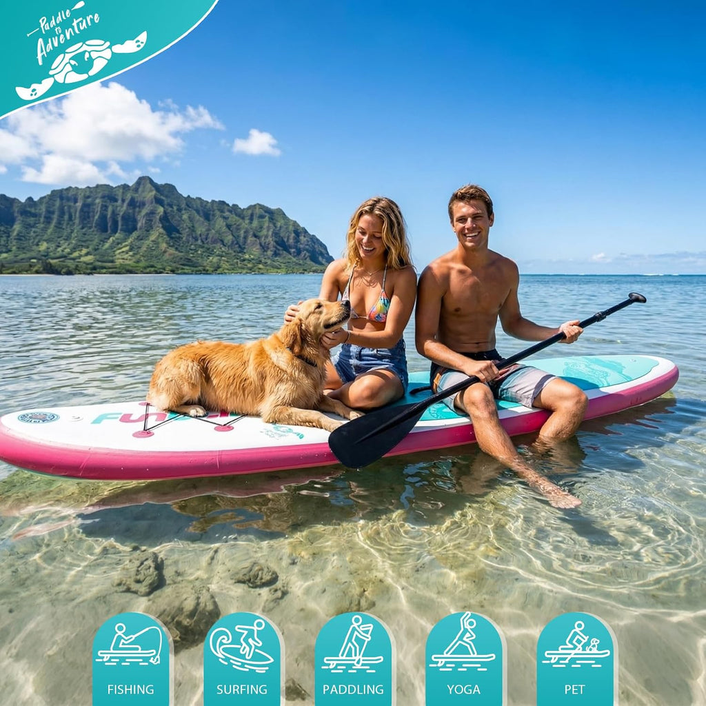 FunWater Inflatable Stand Up Paddle Board 10'6'/11'/11'6' Paddle Board for Adults & Youth, Paddleboards Inflatable with Premium SUP Accessories, Wide Stable, Non-Slip Comfort Deck