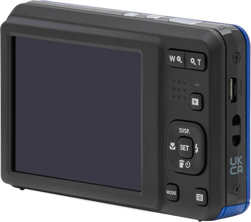 Kodak PIXPRO FZ55 Blue 16MP Digital Camera 5X Optical Zoom 28mm Wide Angle 1080P Full HD Video 2.7' LCD Camera + 64GB Card and Reader + Case + Memory Wallet + Tripod + Cleaning Bundle