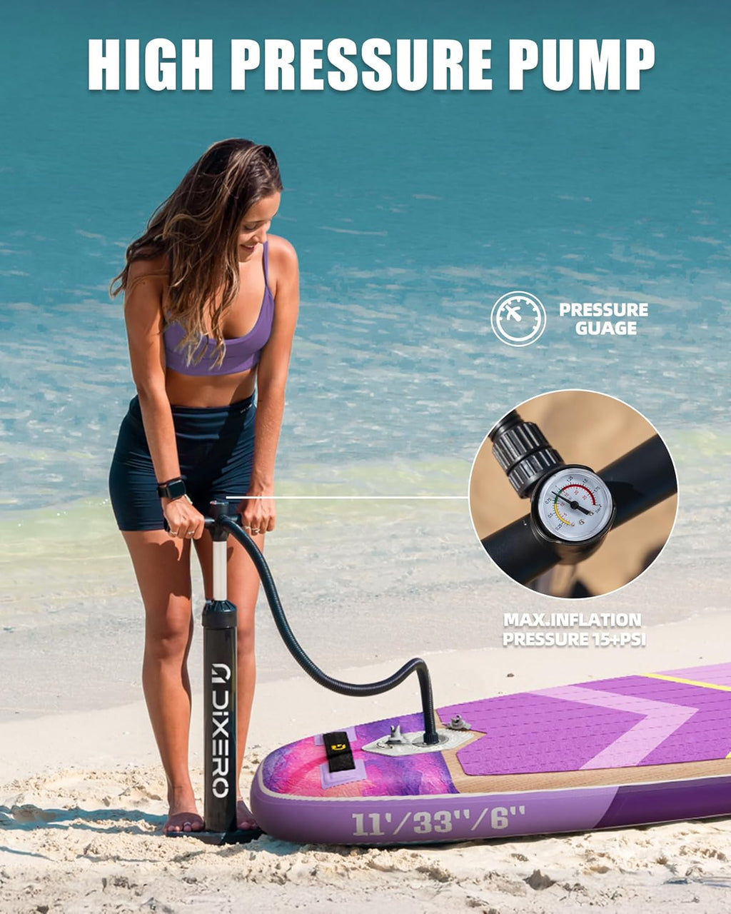 Inflatable Stand Up Paddle Board with SUP Accessories, 11'*33' Inflatable Paddle Boards for Adults & Youth of All Skill Levels