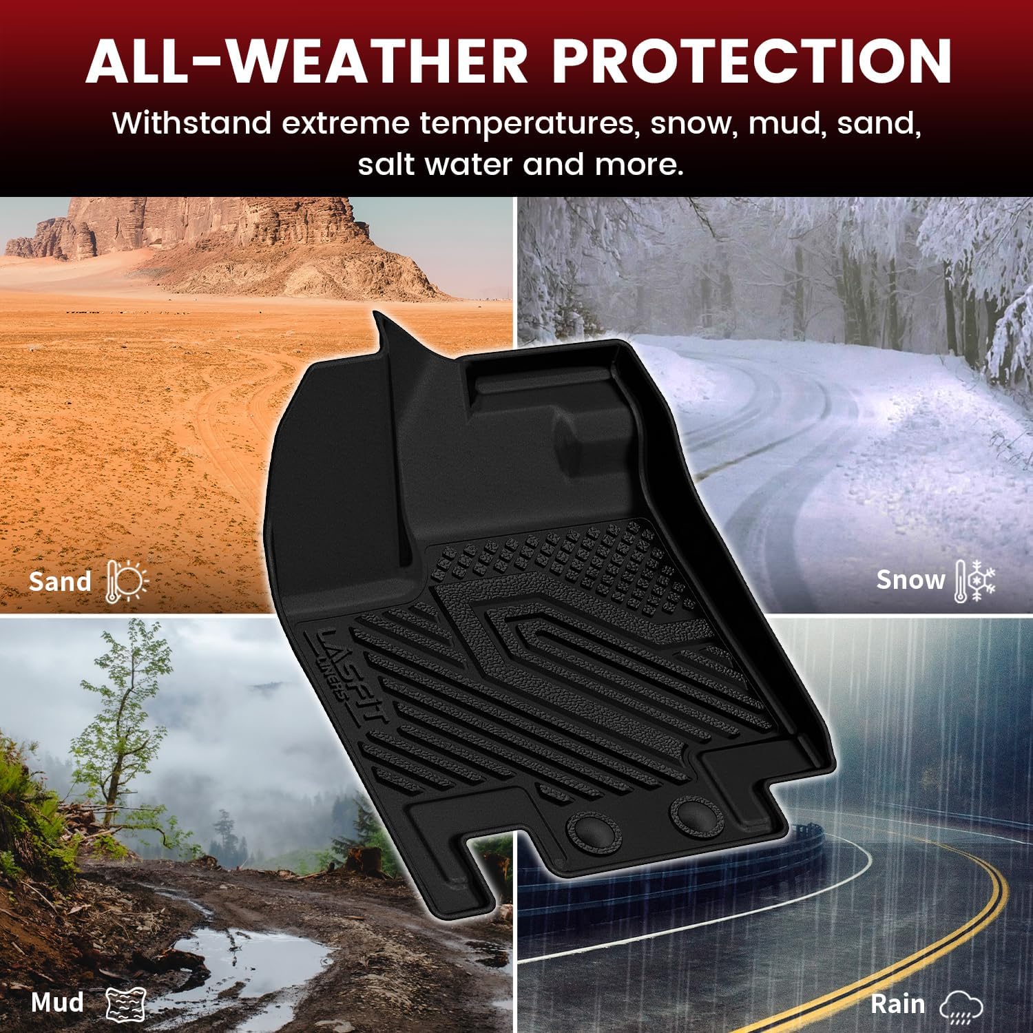 LASFIT Floor Mats & Cargo Mat for Nissan Pathfinder 7/8 Seats 2026 2025 2024 2023 2022, All Weather TPE Custom Fit Floor Liners for Pathfinder SV/SL/Platinum Car Mats & Trunk Mats Accessories, Black