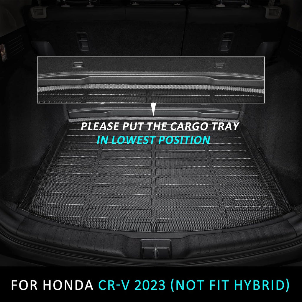 ANBINGO® Floor Mats & Cargo Liner for 2023 2024 2025 2026 CRV (Not Hybrid) for CR-V LX/EX/EX-L, All Weather Protection TPE Automotive Floor Liners (Cargo Tray in Lowest Position)