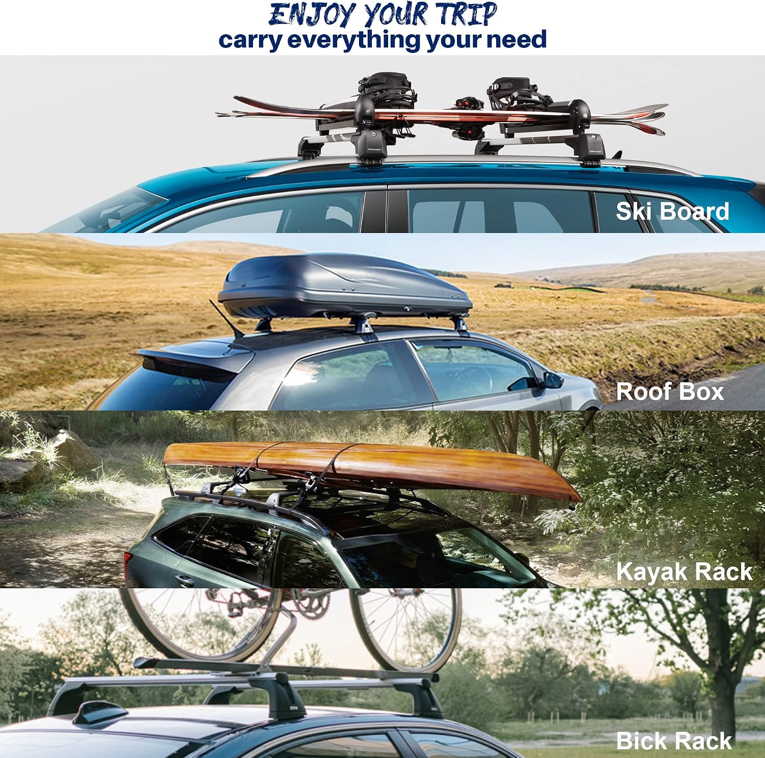 300Lbs Roof Rack Crossbars Compatible with Cadillac XT5 2017 2018 2019 2020 2021 2022 2023 2024 2025 2026, Aluminum Cross Bar for Rooftop Cargo Carrier Luggage Kayak Bicycles Snowboard