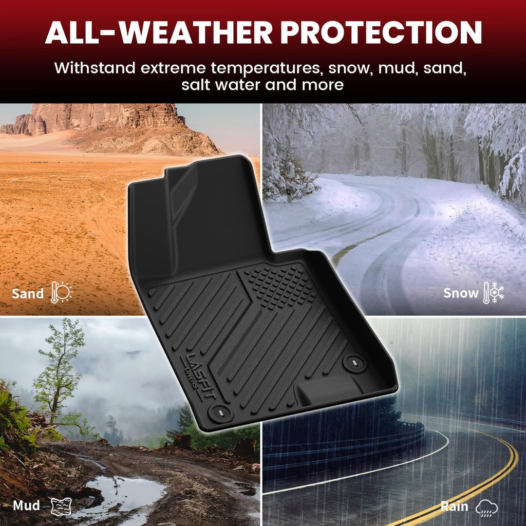 LASFIT Floor Mats & Cargo Mat for Hyundai Sonata 2020-2026 (Only Fit FWD & Gas) / Kia K5 2021-2026 (Only Fit FWD) All Weather TPE Custom Fit Floor Liners for Car Mats Trunk Mats