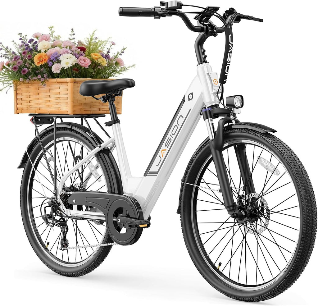 Jasion Roamer/ST/Pro Electric Bike for Adults, 26' Commuter Ebike 1200W 528WH Removable Battery, 28MPH 40-62miles,Electric Bicycles for Women/Man,UL2849 Certified