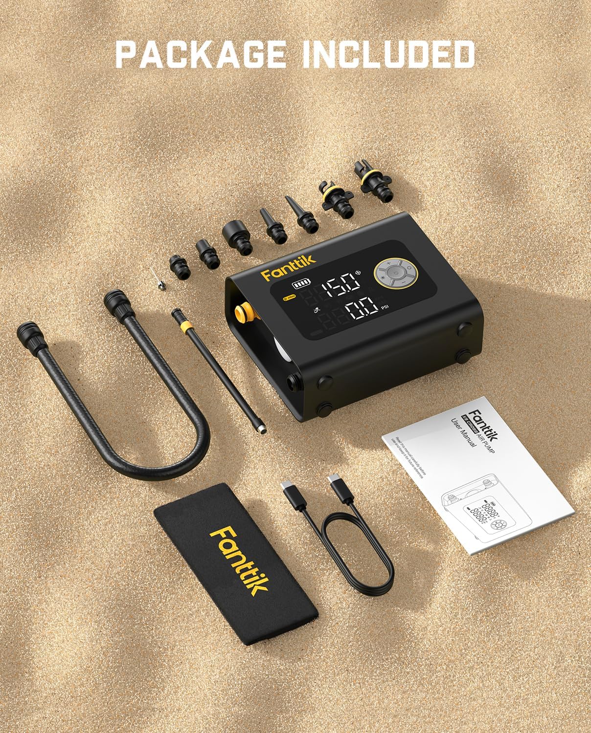 Fanttik X9 Cross 4X Portable Tire Inflator, Paddle Board Pump | Max 75PSI with Auto-Off, Deflation | Air Pump with Light and Power Bank | Fastlink for SUP, Car, Motorcycle, Board, Kayak, Tent etc.