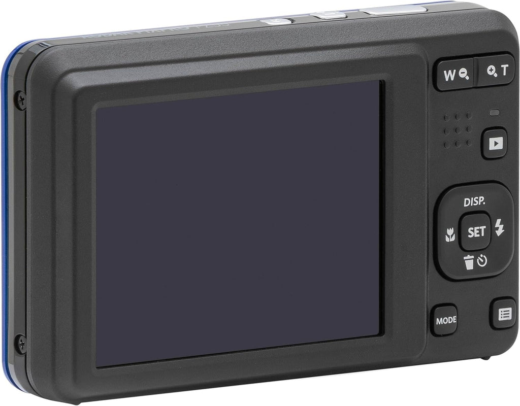 Kodak PIXPRO FZ55 Blue 16MP Digital Camera 5X Optical Zoom 28mm Wide Angle 1080P Full HD Video 2.7' LCD Camera + 64GB Card and Reader + Case + Memory Wallet + Tripod + Cleaning Bundle