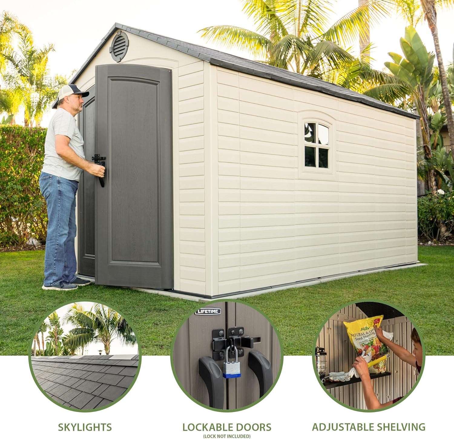 Lifetime Outdoor Storage Shed, 8 x 12.5 Foot