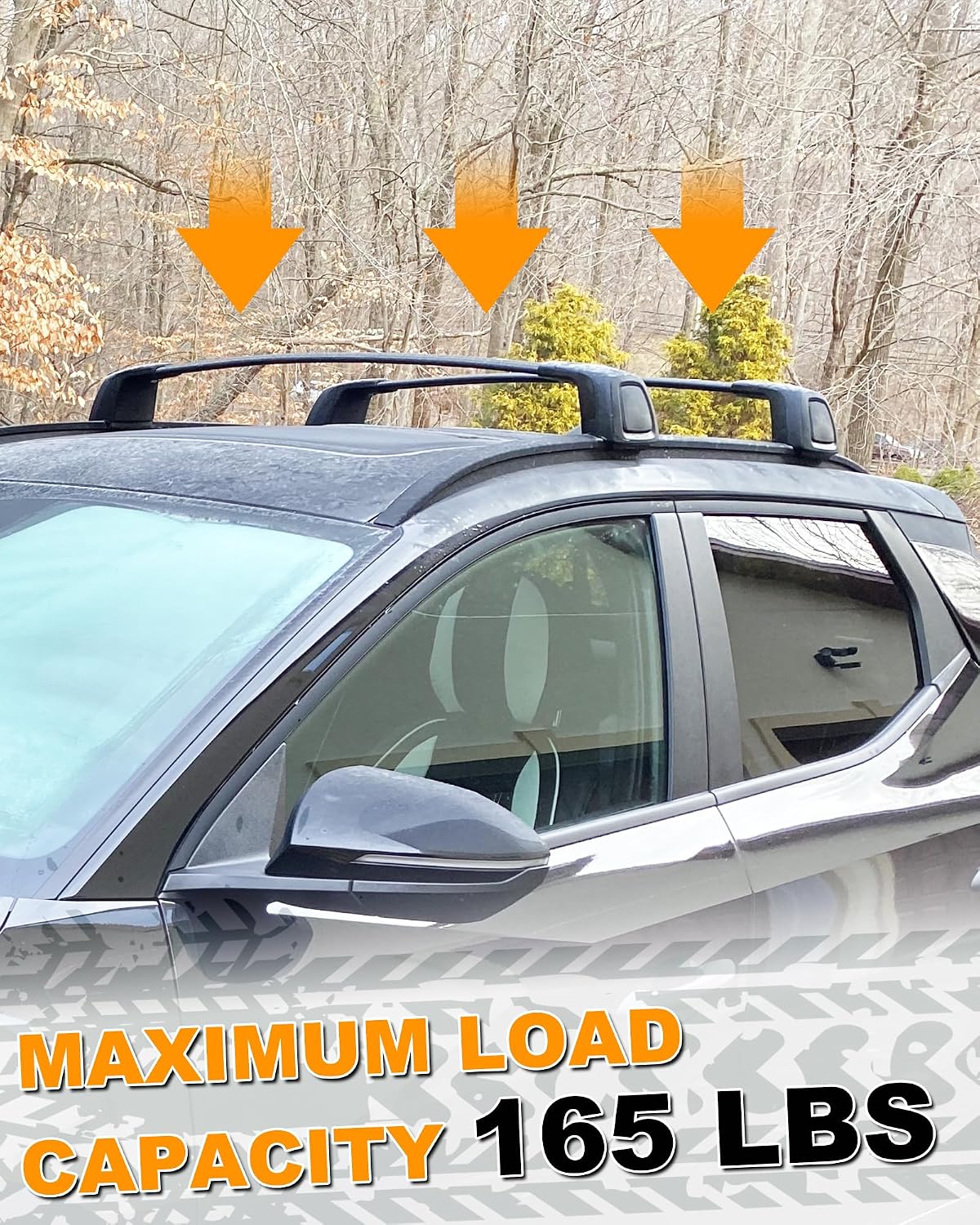 Aluminum Roof Rack Cross Bars Fit for 2021-2025 Hyundai Santa Cruz SE SEL Premium Night Limited with Flush Side Rails, Aerodynamic Rooftop Cargo Carrier Luggage with Anti-Theft Lock