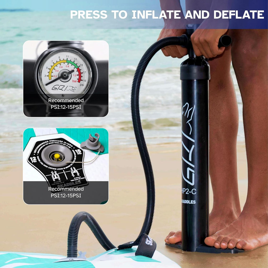 10'6'' Inflatable Stand Up Paddle Board (SUP) for Adults and Youth with Non-Slip Deck – Complete Accessories Kit, for Fishing, Yoga, Fitness & Family Fun