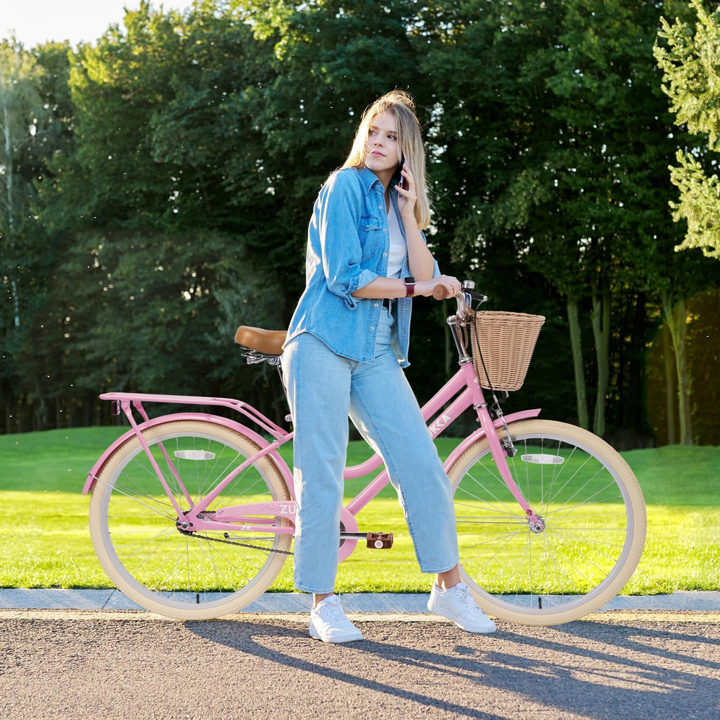 20 Inch Girls Bike ，Girls Bike with Basket for 7-10 Years Old Kids，No Training Wheels Included ，Single Speed,Multiple Colors