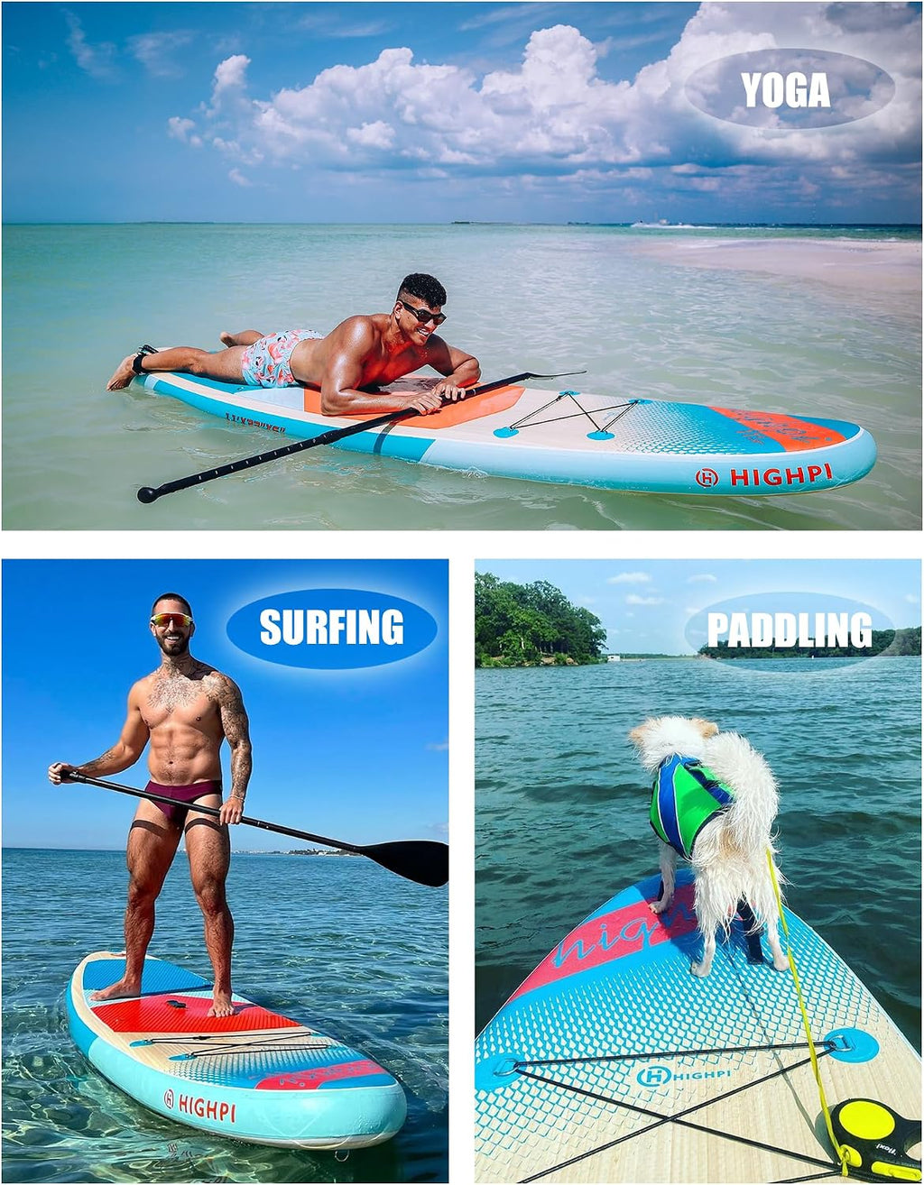 Inflatable Stand Up Paddle Board for Youth and Adults – Wide Sup with Premium Accessories, Blow Up Paddleboard for Surfing, Fishing, Yoga & More