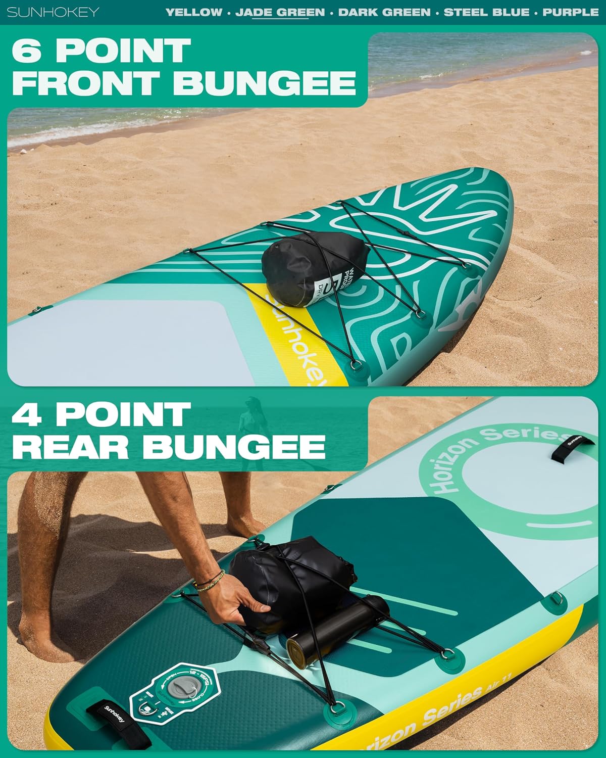 11'×34'' Extra Wide Inflatable Paddle Board with Seam Welded Technology, Stand Up Paddle Board, 420lb Capacity for Adults, Sup Board for All-Level with 2-Blade Paddle/Dual-Action Pump/Leash
