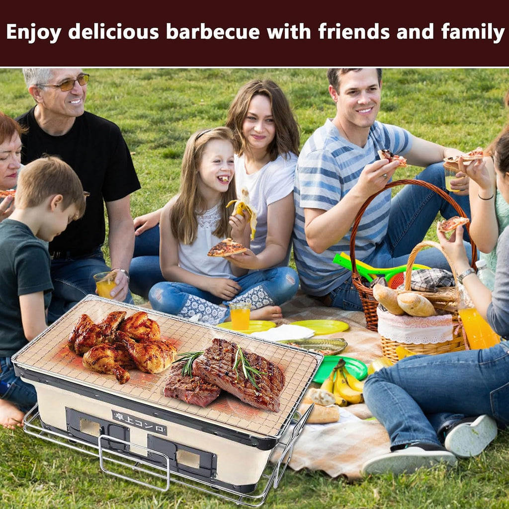 AIZYR Portable Japanese Barbecue Grill Multifunctional Charcoal Barbecue Grill,Korean Table BBQ for Outdoor Barbecues Camping Traveling