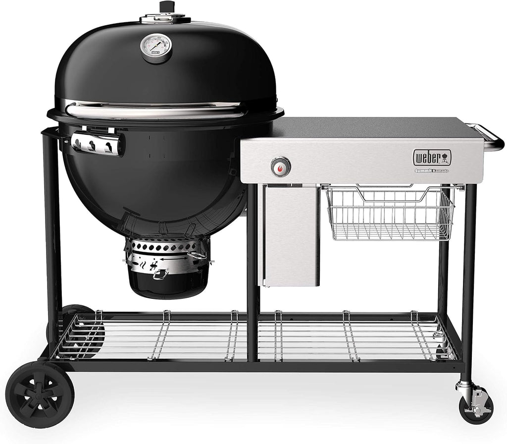 Weber Summit® Kamado S6 Charcoal Grilling Center, Black – Dual‑Walled Insulated Steel Kamado with 24' Cooking Area, Porcelain‑Enameled Kettle & One‑Touch Cleaning System